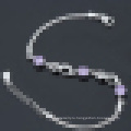 Женская стерлингового серебра 925 стильный фиолетовый Кристалл Браслет